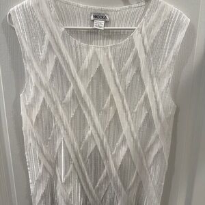 NICOLA Ivory Pleated Sleeveless Blouse
